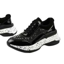 Adidași negri din piele ecologică-piele de căprioară Quijor negru 1