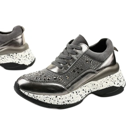 Adidași gri din piele ecologică-piele de căprioară Quijor 1 Adidași gri din piele ecologică-piele de căprioară Quijor 1