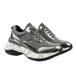 Adidași gri din piele ecologică-piele de căprioară Quijor 2 Adidași gri din piele ecologică-piele de căprioară Quijor 2