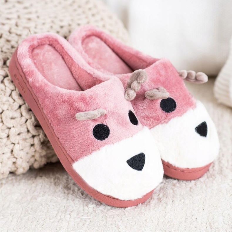 Bona Papuci de ren bej alb roz 1