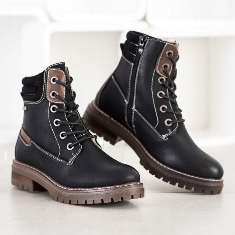 Super Mode Trappers confortabili maro negru 1 Super Mode Trappers confortabili maro negru 1