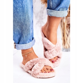 FRJ Papuci de damă Papuci de blană Maro deschis Cosy Time 1