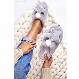 Papuci de damă cu blană și gri stea noapte-noapte 2