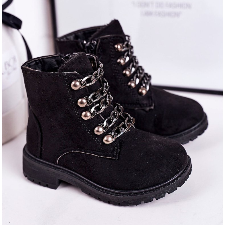 Trappers izolate pentru copii Lanț de piele ecologică Black Rock & Roll negru 1 Trappers izolate pentru copii Lanț de piele ecologică Black Rock & Roll negru 1