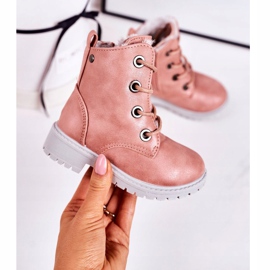 Cizme Trappers pentru copii încălzite cu blana roz roz Mia 2 Cizme Trappers pentru copii încălzite cu blana roz roz Mia 2