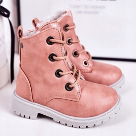 Cizme Trappers pentru copii încălzite cu blana roz roz Mia 1 Cizme Trappers pentru copii încălzite cu blana roz roz Mia 1