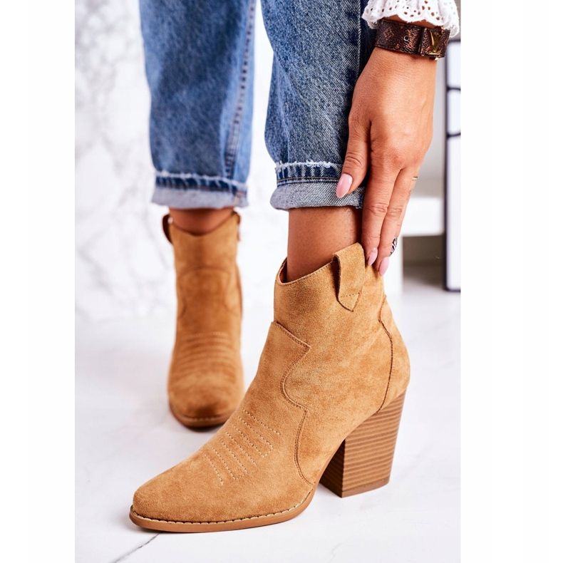 MSMG Cizme de cowboy calde pentru femei Caramel Margaret maro 2 MSMG Cizme de cowboy calde pentru femei Caramel Margaret maro 2