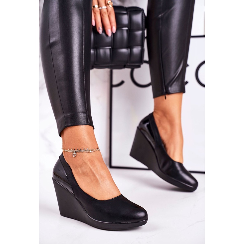 J.STAR But Pompă cu toc clasic pentru femei, lăcuit Ivonne negru 1