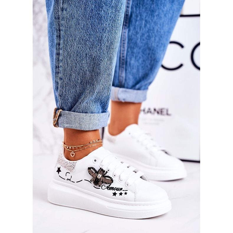 Încălțăminte sport pentru femei Adidași cu zgomot alb argintiu 1 Încălțăminte sport pentru femei Adidași cu zgomot alb argintiu 1