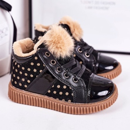 Linshi Cizme calde pentru copii Adidași în buline Anastasia neagră negru 1