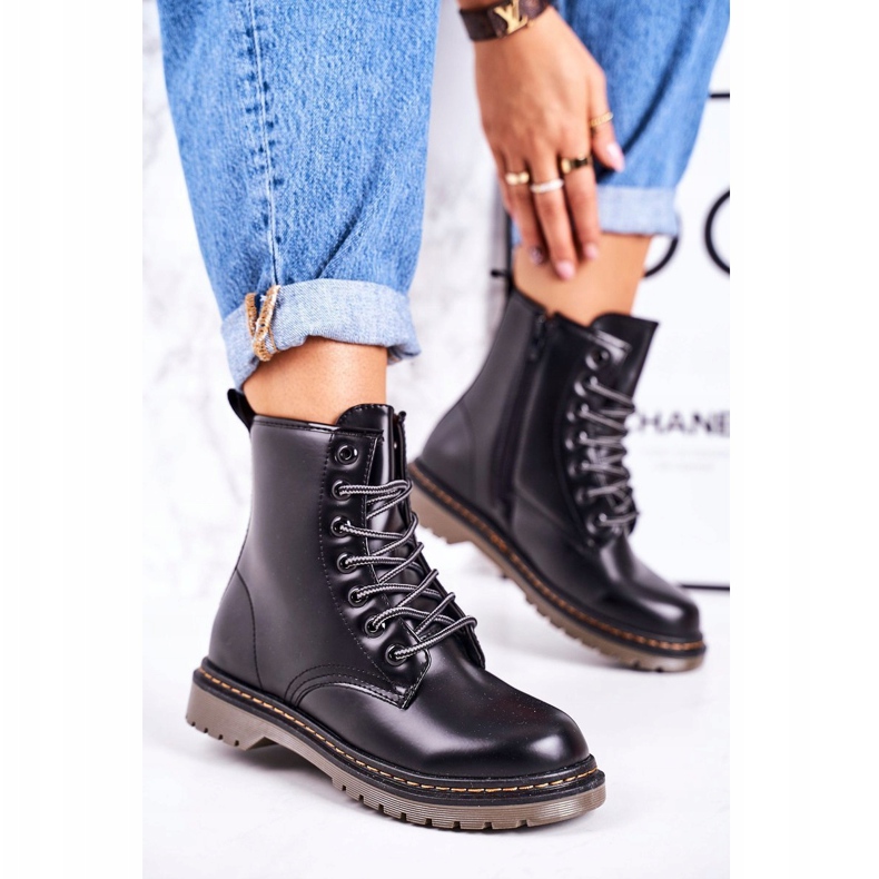 Cizme calde pentru femei Matt Black Thunder negru 1