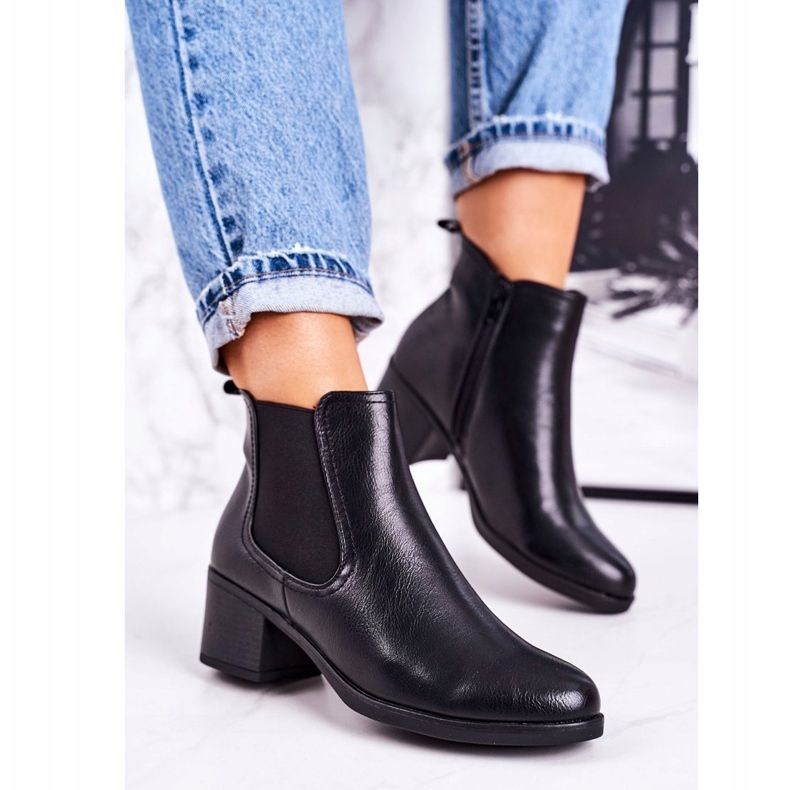 Cizme calde pentru femei Cizme Jodhpur Pe toc negru pentru totdeauna 2 Cizme calde pentru femei Cizme Jodhpur Pe toc negru pentru totdeauna 2