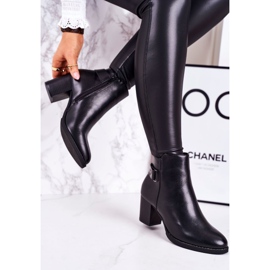 PJ1 Cizme calde pentru femei clasice pe toc negru de neoprit 2