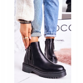 PJ1 Cizme calde pentru femei pe o talpă de cauciuc Black Moon Walk negru 1