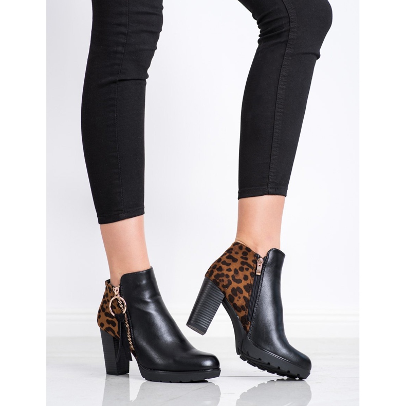 Goodin Cizme cu imprimeu leopard cald maro negru 1 Goodin Cizme cu imprimeu leopard cald maro negru 1