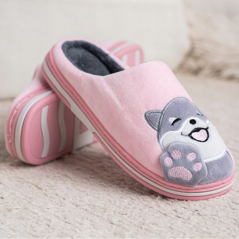Bona Bun venit papuci de casă roz gri 2