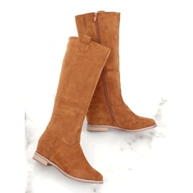 Cizme pe o cămilă cu pană ascunsă NC968P Camel maro multicolor 1