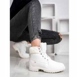 SHELOVET Cizme de drumeție cu blană alb 2