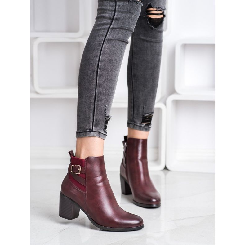 Ideal Shoes Cizme Casual Burgundy roșu 2 Ideal Shoes Cizme Casual Burgundy roșu 2
