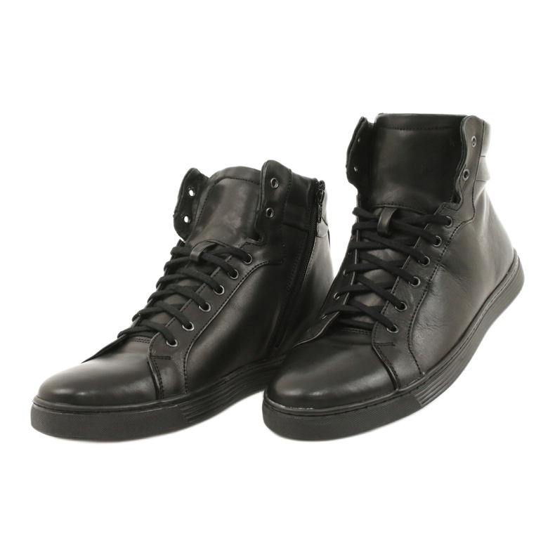 Adidași din piele pentru bărbați KENT negru Chris 2