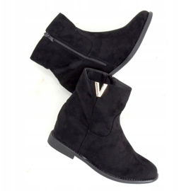 Negru ZT1013 Cizme negre pe un toc ascuns 1 Negru ZT1013 Cizme negre pe un toc ascuns 1