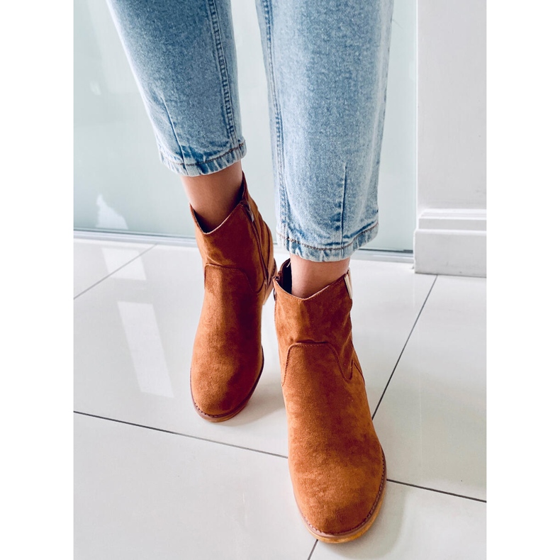 BM Cizme pe o cămilă cu pană ascunsă ZT1013 Camel maro 1