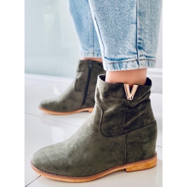 ZT1013 Cizme verzi pe o pană ascunsă verde 1