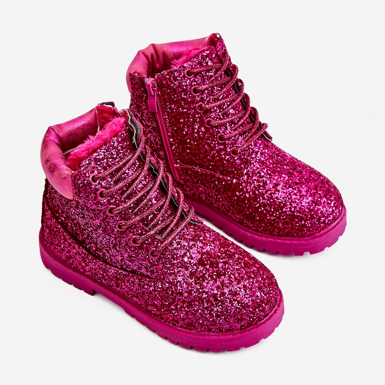 BM Cizme calde din brocart pentru copii Trappers Fucsia Mermaid roz roz 2