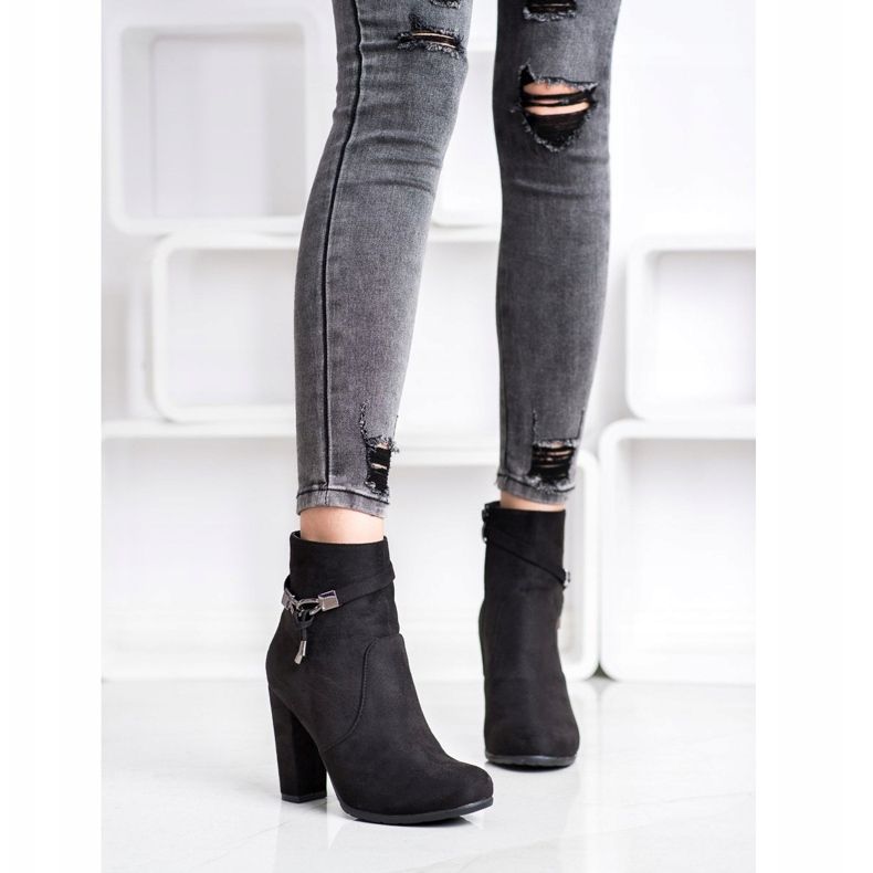 Abloom Cizme elegante din piele intoarsa negru 1 Abloom Cizme elegante din piele intoarsa negru 1