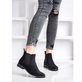 Ideal Shoes Cizme Chelsea din piele de căprioară negru 1