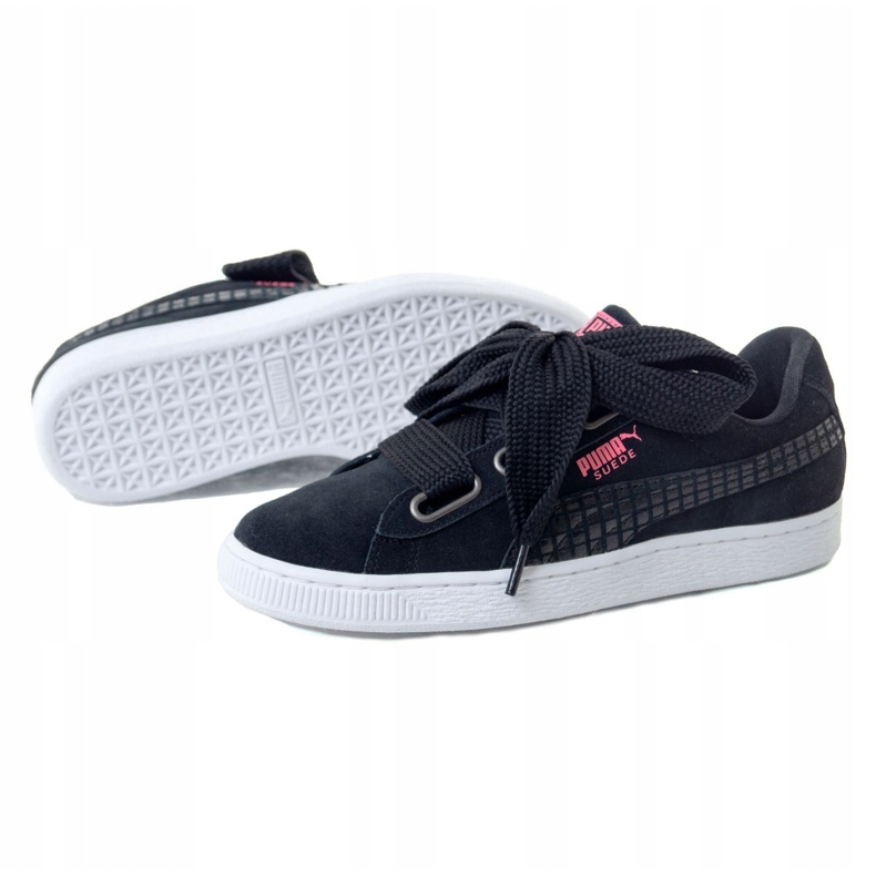 Puma Suede Heart Street 2 W 366780 01 negru roz 1 Puma Suede Heart Street 2 W 366780 01 negru roz 1