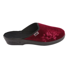 Papuci Befado velur 219D427 papuci burgund negru roșu multicolor 5 Papuci Befado velur 219D427 papuci burgund negru roșu multicolor 5