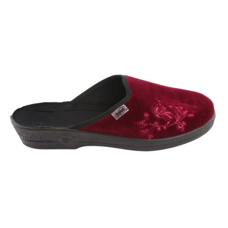 Papuci Befado velur 219D427 papuci burgund negru roșu multicolor 5 Papuci Befado velur 219D427 papuci burgund negru roșu multicolor 5