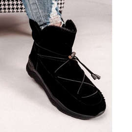 HAN Cizme de zăpadă sport pentru femei cu blană neagră Synte negru 1 HAN Cizme de zăpadă sport pentru femei cu blană neagră Synte negru 1