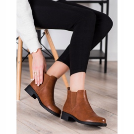 Ideal Shoes Cizme Chelsea din piele ecologică maro 1 Ideal Shoes Cizme Chelsea din piele ecologică maro 1