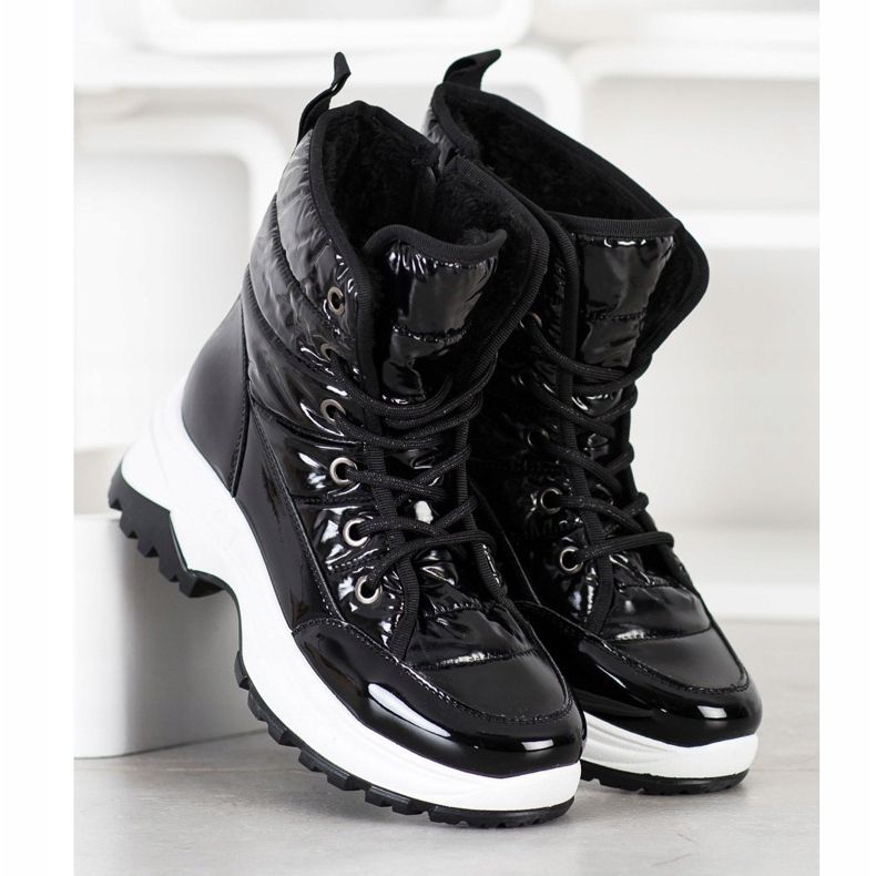 SHELOVET Cizme de zăpadă confortabile negru 2