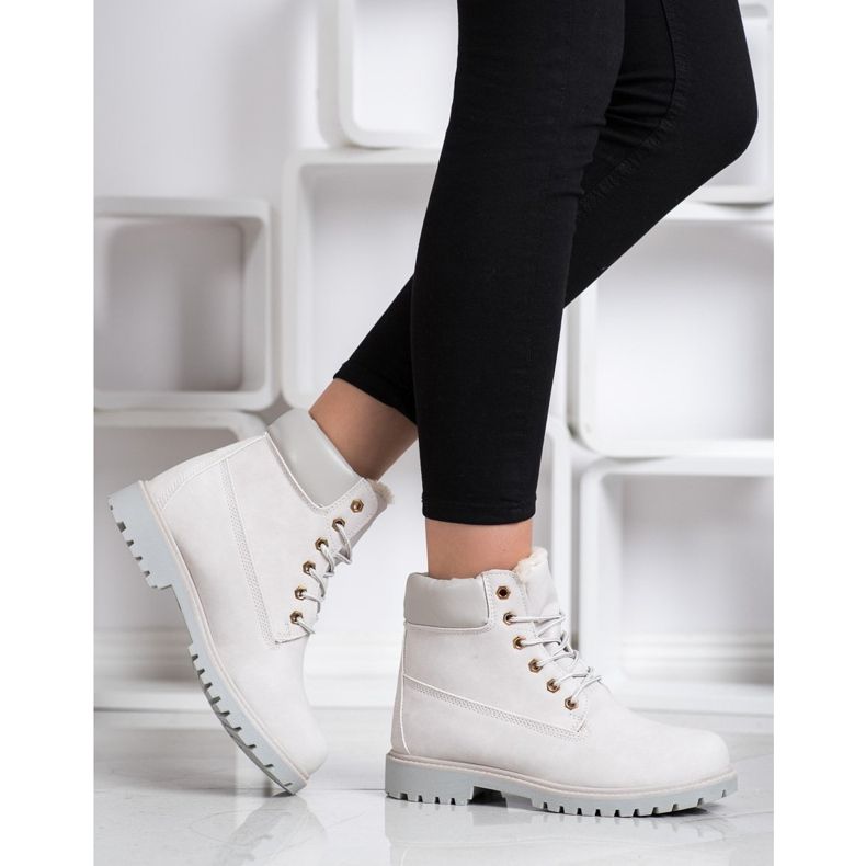 SHELOVET Cizme calde de drumeție cu piele ecologică gri 2