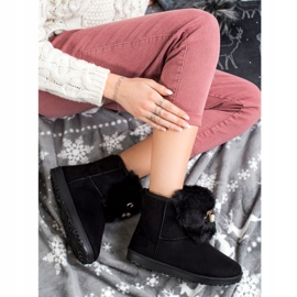 Queentina Mukluki cald cu ornament negru 1