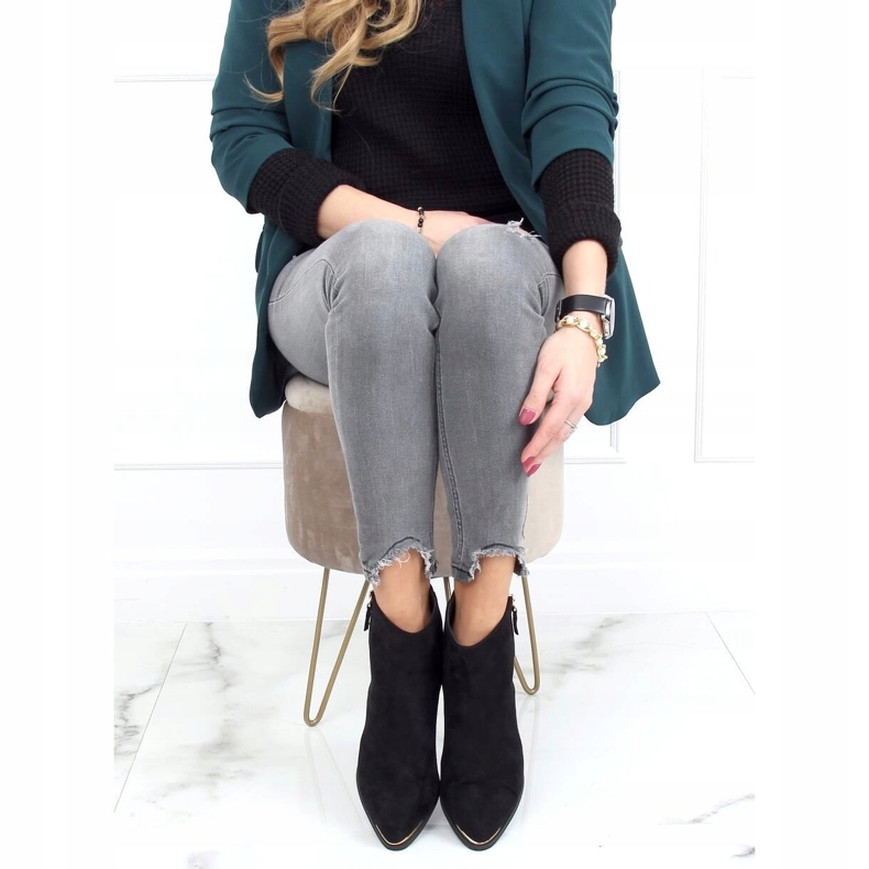 Cizme migdale negru piele de căprioară 88168-1 Negru 2