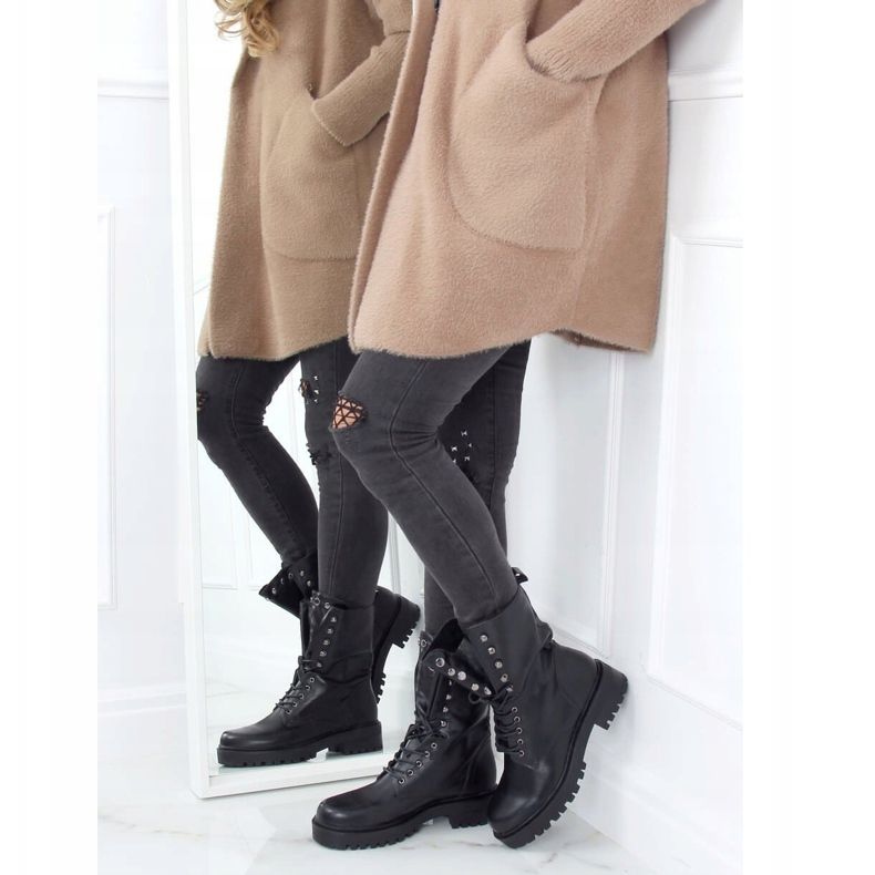 Cizme militare negre cu dantelă NC1092 Negre negru 2