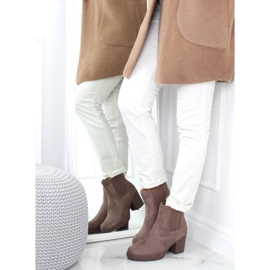 Ghete Chelsea cu toc lat, bej B2880FE-KB Khaki 2