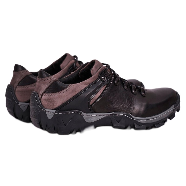 Bednarek Polish Shoes Încălțăminte de trekking din piele pentru bărbați Bednarek Black negru 1