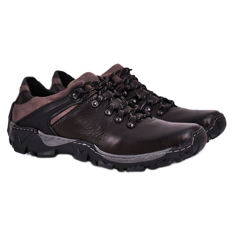 Bednarek Polish Shoes Încălțăminte de trekking din piele pentru bărbați Bednarek Black negru 2