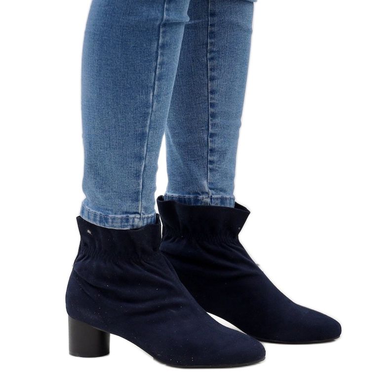 Cizme din piele de căprioară bleumarin pe stâlpul JM5512M albastru marin 1