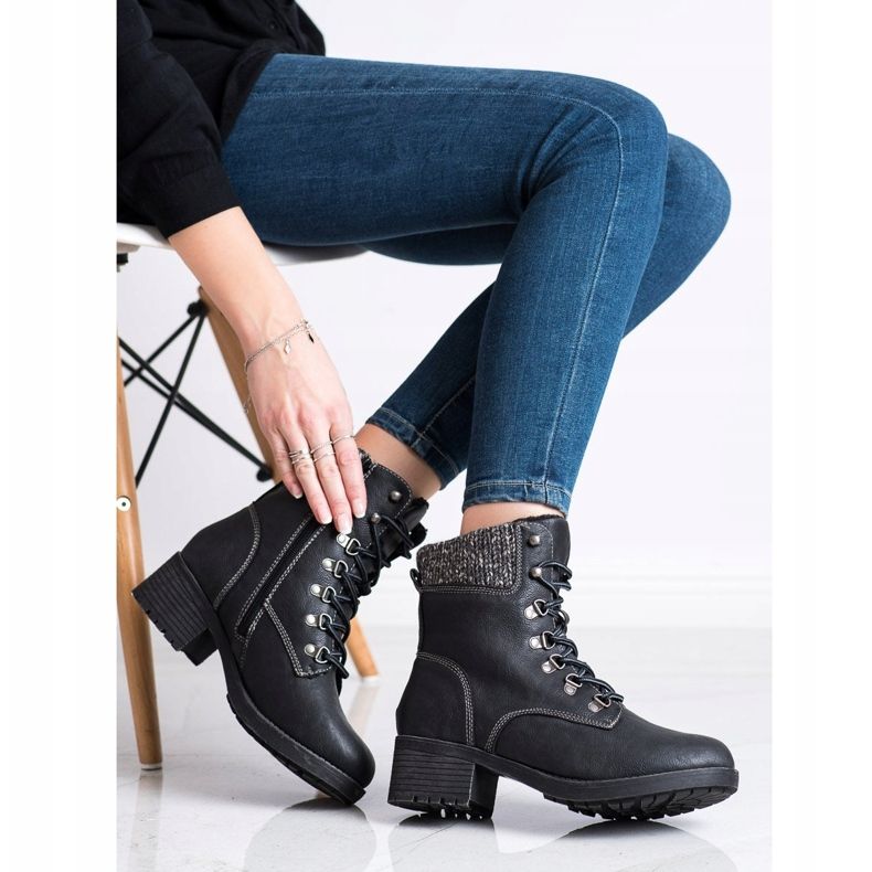 Queentina Cizme calde pe stâlp negru gri 2 Queentina Cizme calde pe stâlp negru gri 2