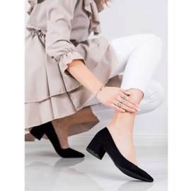 SHELOVET Pompe pe tocuri joase negru 1