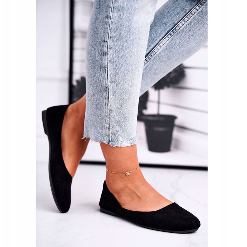 EVE Balerini de damă din piele neagră Lasota 1031 negru 2