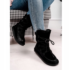 HAN Cizme de zăpadă pentru femei cu blană neagră Ilana negru 2