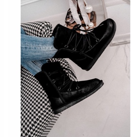 HAN Cizme de zăpadă pentru femei cu blană neagră Ilana negru 3