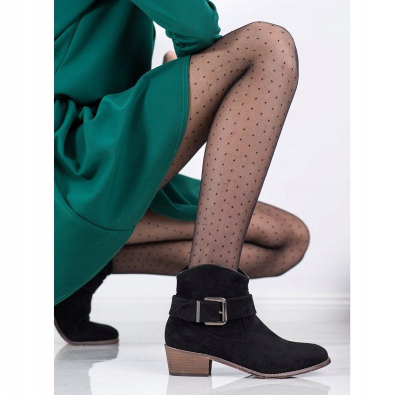 SHELOVET Cizme elegante cu cataramă negru 1